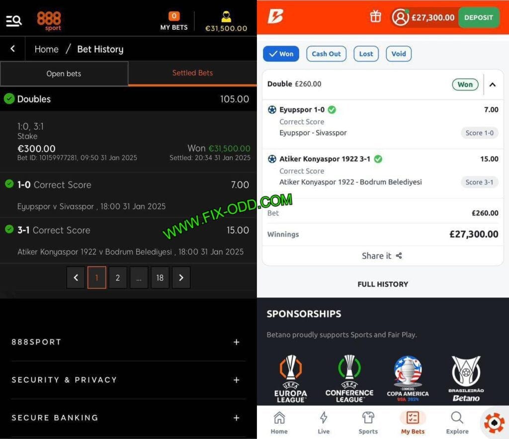 888 SPORT CORRECT FIXED MATCHES TIPS