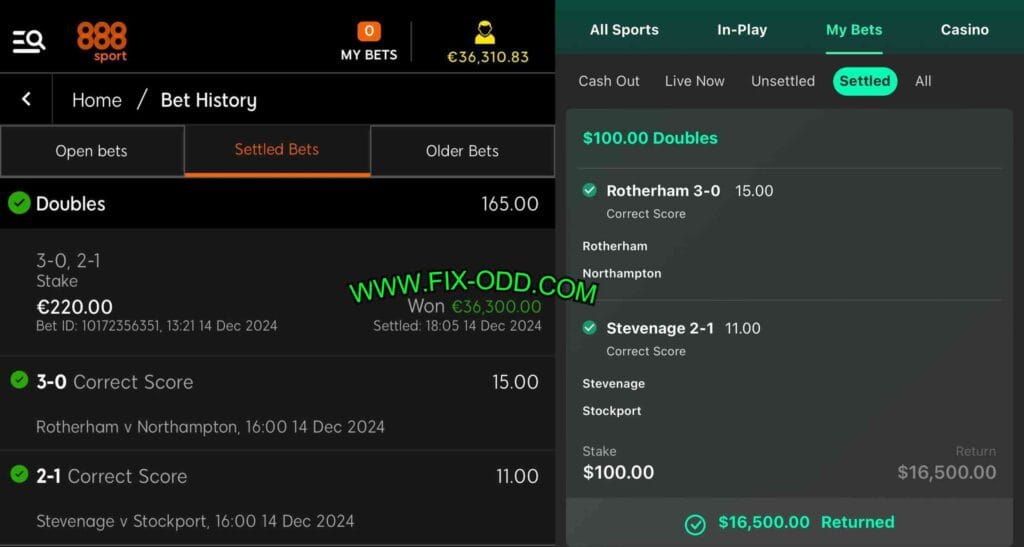 888 SPORT FIXED BETTING ODDS