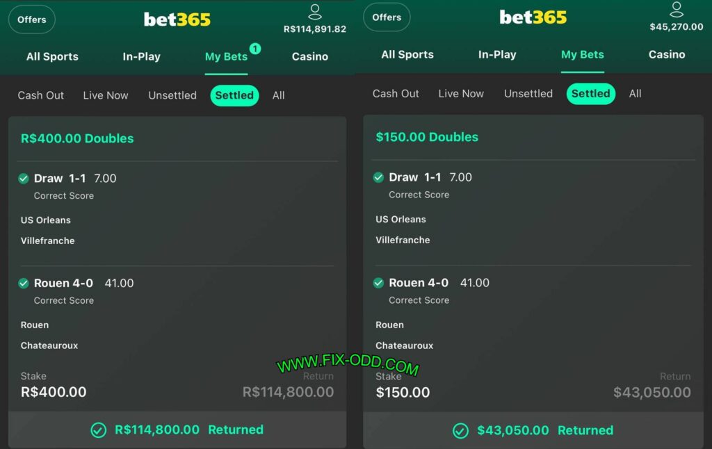 BET 365 FIXED ODDS