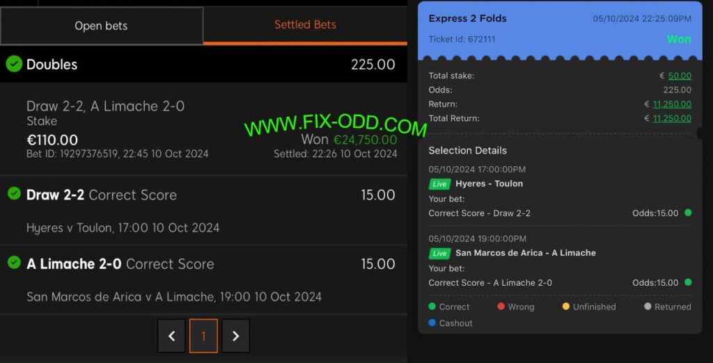 BET ODD FIXED MATCH 888 SPORT