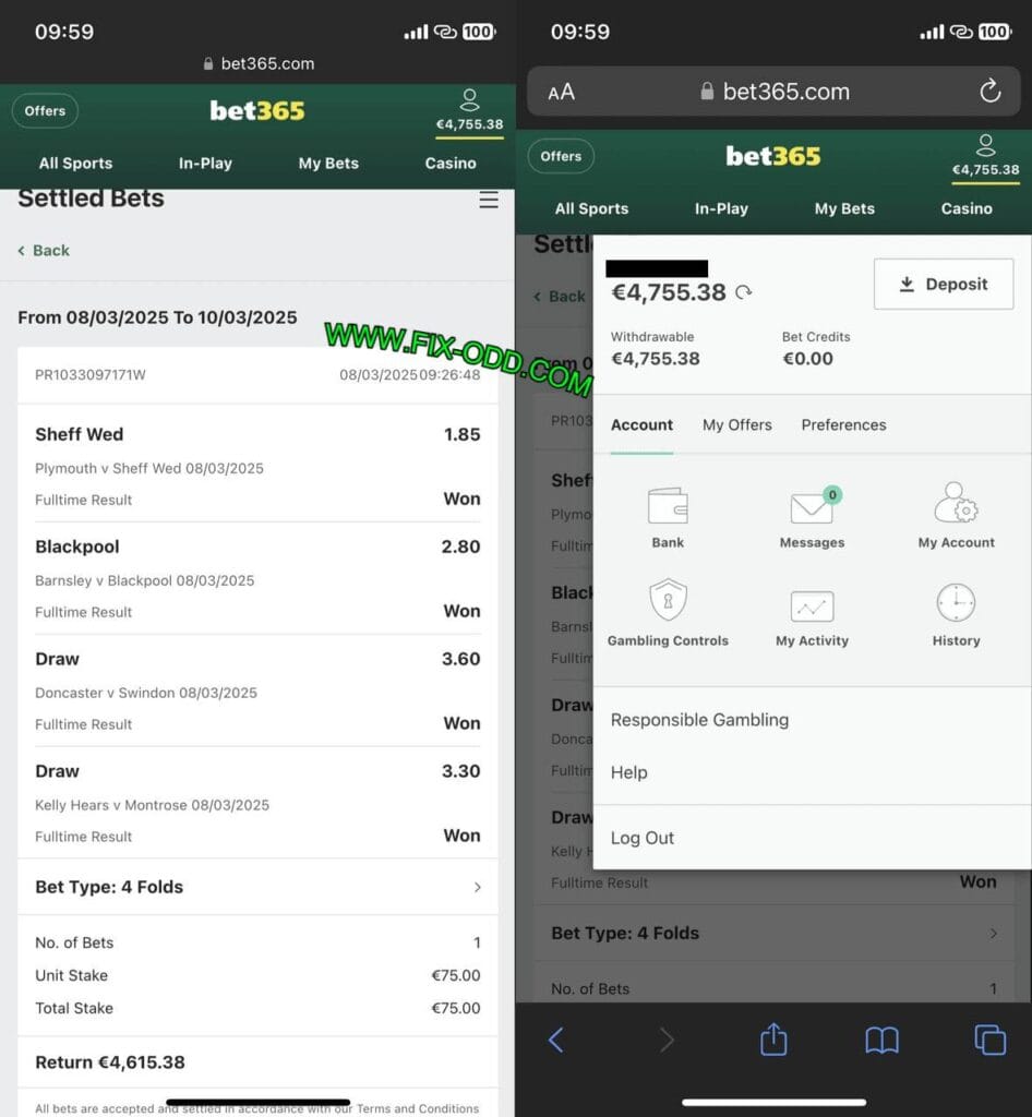 BET ODD FIXED VIP MATCH 1X2 TIPS