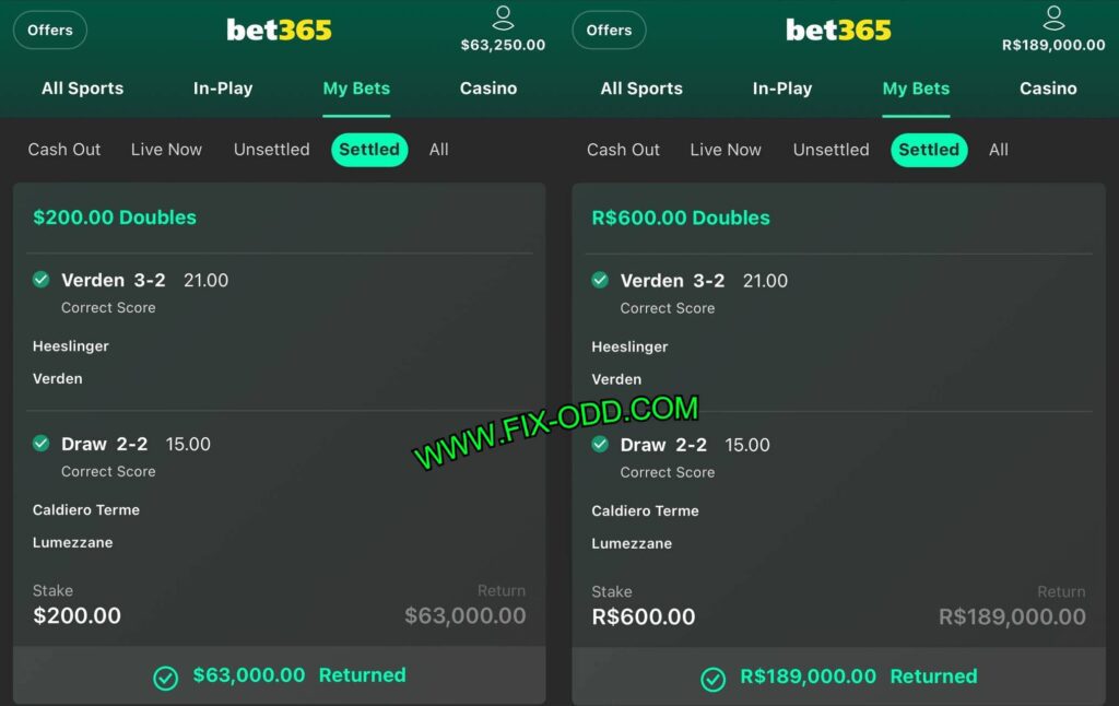 BET365 FIXED BETTING ODDS