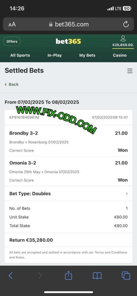 FOOTBALL BET365 FIXED BETTING TIPS