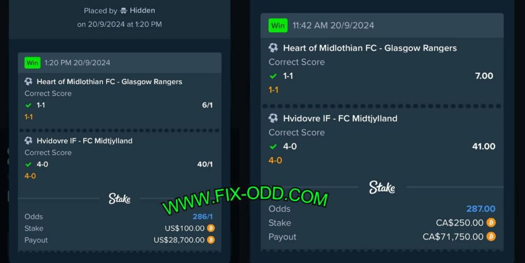 STAKE BET ODD FIXED MATCHES