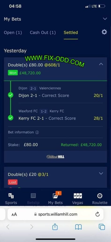WILLIAM HILL CORRECT SCORE BETTING TIPS